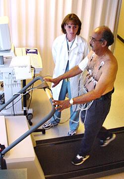 Treadmill Exercise Stress Test 1. Patient hooked-up to EKG electrodes and walk on the treadmill machine. 2. Patient follows Bruce or Modified Bruce or other protocols 3.