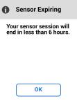 Receiver Sensor Session Over App: Open app to confirm. Receiver: Tap OK to confirm.