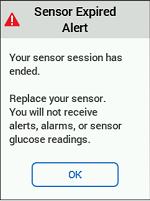 Yes 1-1 second vibe 1-1 second medium tone beep Pairing Failed Sensor Failed Alert Replace your sensor now. You will not receive alerts, alarms, or sensor glucose readings.