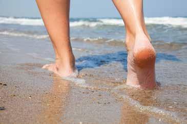 6 On Holiday Prevent possible skin damage to your feet by following this advice: Avoid walking barefoot on the sand, in the sea water or by the pool.