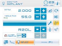 An integrated apex locator is also available with display on the control panel screen.