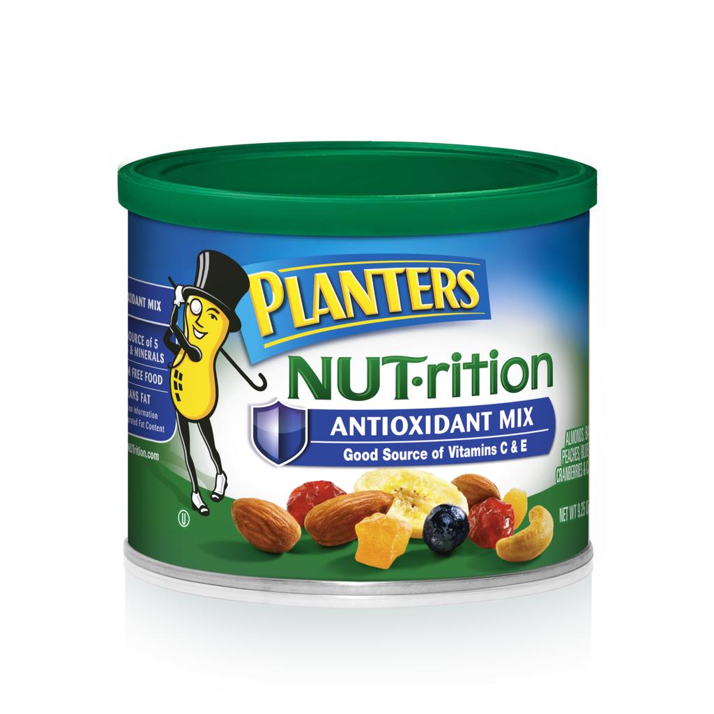 Current/Existing Mixes: Planters NUTrition Antioxidant Mix (2010) Planters NUTrition Antioxidant Mix is a delicious and nutritious way to get antioxidant vitamins C & E, mixing almonds, bananas,