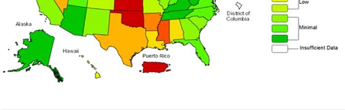During this week, Puerto Rico and 4 states experienced high levels of ILI activity.