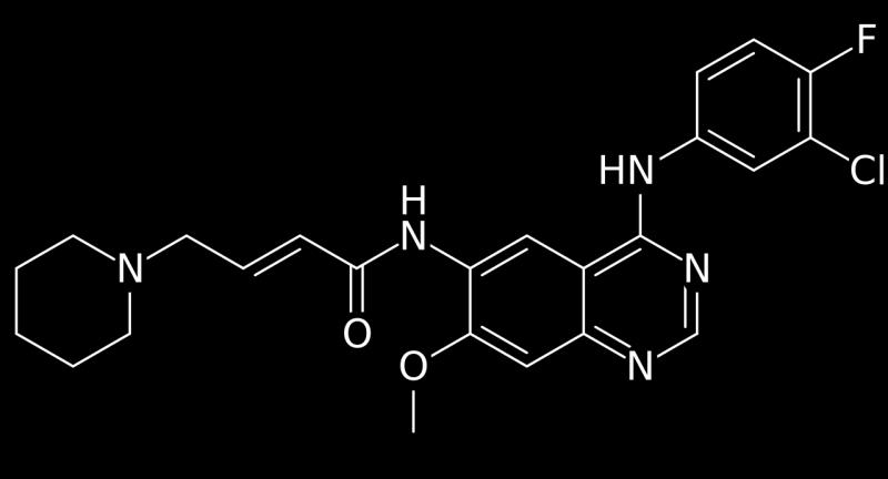 DACOMITINIB DACOMITINIB is a highly selective, pan-her irreversible small molecule inhibitor of HER family tyrosine kinases HER1 (EGFR): IC50 6 nm HER2 (ErbB2): IC50 46 nm HER4 (ErbB4): IC50 74 nm