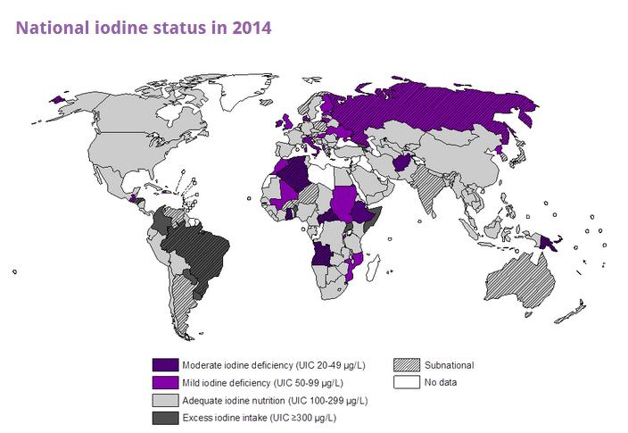 Ref: ICCIDD Global Network No of iodine deficient