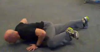 Finishers 5-8 Burpee/Spiderman Pushup Combo Stand with your feet shoulder width apart.