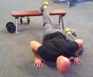 Keep your upper body upright and your lower back flat. Push up to the upright position.