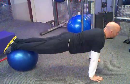 Finishers 9-12 Pushups w/feet on a Stability Ball Put your hands on the