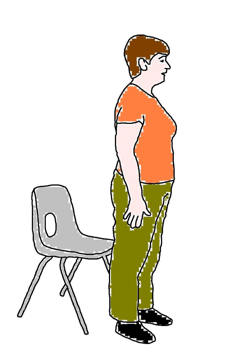 Start with a posture Check Stand tall with the feet hip width apart, the toes pointing forwards and the weight evenly distributed over both feet.