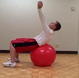 Core Exercises Ball Crunch (with weight) Coaching Tips: Find a medium sized stability ball, place your feet hip width and