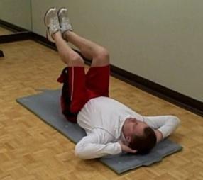 Oblique Twist (feet up) Coaching Tips Lay flat on floor with legs bent and raised perpendicular to the floor.