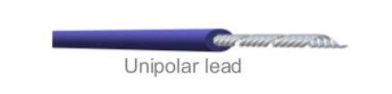Unipolar Single tip electrode (cathode) Generator acts as anode Increased size of pacing