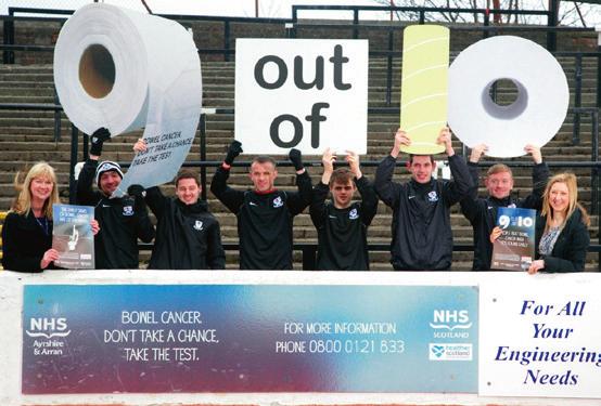 NHS AYRSHIRE AND ARRAN. BOWEL CANCER AWARENESS FOR FOOTIE FANS.
