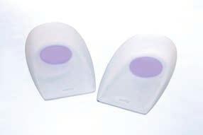 Insoles and Footcare heel cups Softer insert provides more cushioning and shock absorption on heel area. Cupped design provides heel stability and comfort.