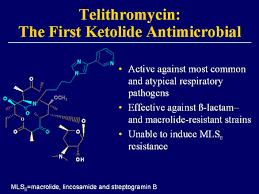 Telithromycin Telithromycin is the first ketolide(3-keto macrolide derivatives).