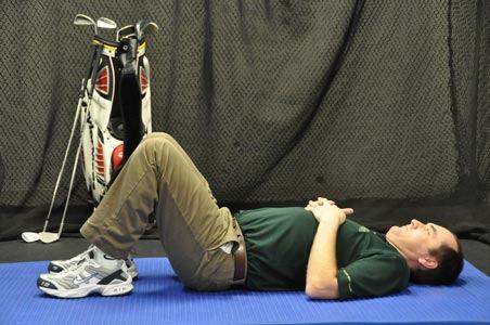 This will allow you to get into a better set up position and help prevent spine problems in the golf