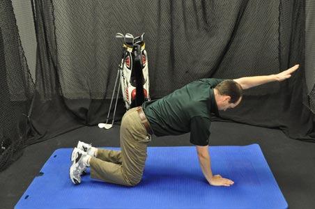 Start in the quadruped position (all fours) with arms and thighs perpendicular to the floor.
