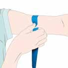 Loop the tourniquet around your arm, 5 cm above the injection