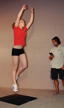 Muscular endurance and anerobic power can be assessed on the JJR with a 60-jump test.