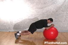 PLANK - STABILITY BALL WITH OVERHEAD PRESS Reps: 2 Sets: 1-2 Intensity: 5-9% Tempo: slow Rest: Duration: 6 sec Maintain good posture with shoulder blades retracted and depressed and good stability
