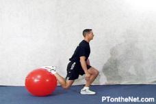 Reps: 2 Sets: 1-2 Intensity: 5-9% Tempo: slow Rest: Duration: 6 sec Stand on one leg (in optimal allignment with the knee over the 2nd toe), and place the rear leg on the desired size of BALL,