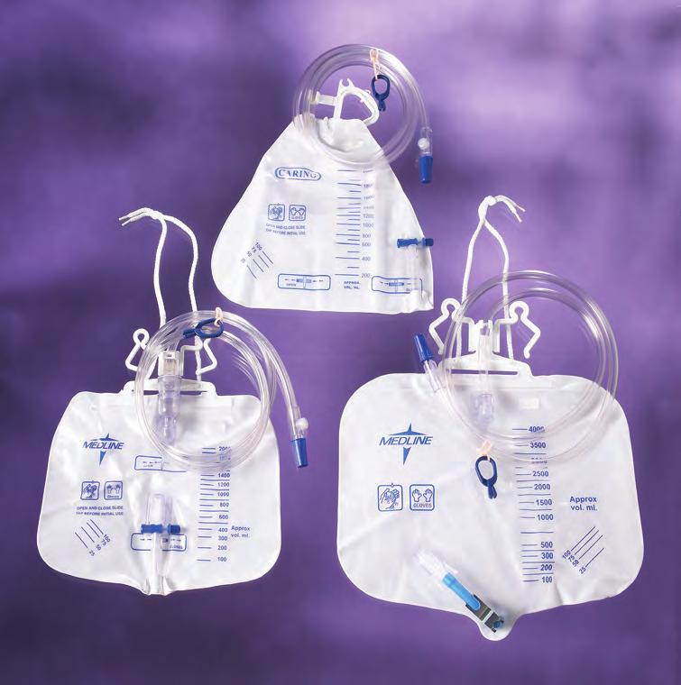 Urinary Drainage Bags & Urine Meters Drain Bags Reinforced hanger with built-in anti-kink drain tube guide 50" of 11/32" STAR tubing facilitates drainage of thick, fibrous urine while resisting