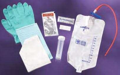 My-Cath Kit includes: Collection Bag (as shown above) Moisture-proof underpad, Wrapped gloves, PVP swabsticks (3/pk). Sterile.