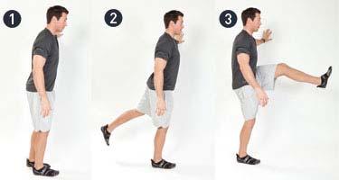 Stand in neutral with your left side next to a wall for balance support.