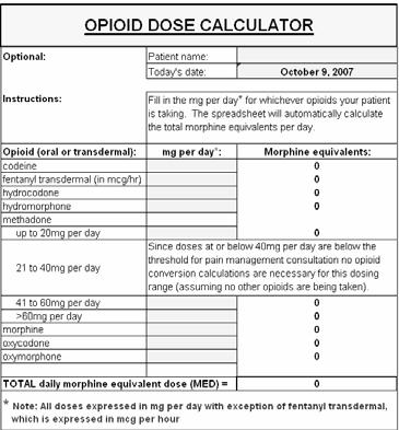 Other Important Considerations Innovations May want to use urine tox screen Are there other important comorbid issueseg, past history substance abuse, current smoking Opioid dosing calculator for MED