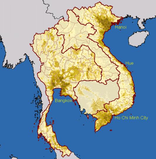 Density of poultry in Vietnam Source :
