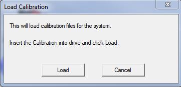 2. After a few seconds, this message will appear. Click Load. 3. When the files are finished being loaded, this message will appear: Click YES to complete loading the calibration.