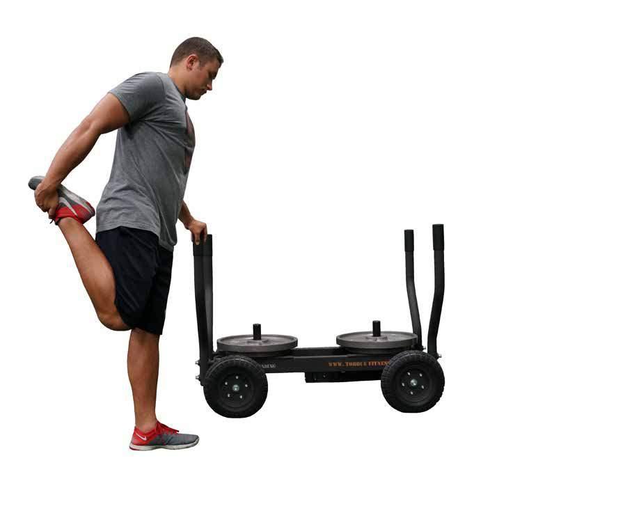 QUAD STRETCH INSTRUCTIONS» Stand alongside TANK and grasp handle with inside hand for stabilization.