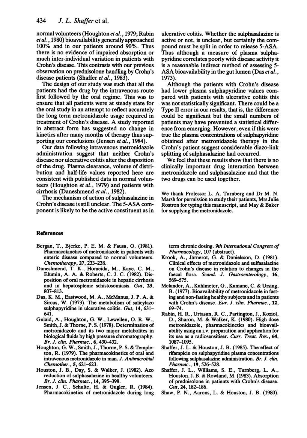 434 J. L. Shaffer et al. normal volunteers (Houghton etal., 1979; Rabin etal., 198) bioavailability generally approached 1% and in our patients around 9%.