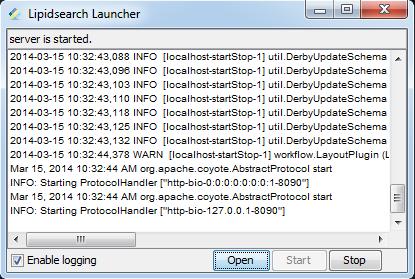 LipidSearch Minimize Tomcat server to the taskbar Re-open