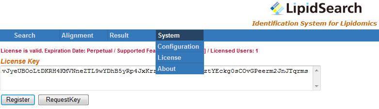 License Must request license key to register software Send