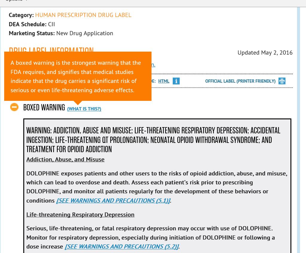 10 Response to Current Opioid Agonist Labels: Pregnancy Practice Advisory: FDA Boxed Warning on Immediate- Release Opioid Medications and All Prescription Opioids March 24, 2016 On March 22nd, 2016,
