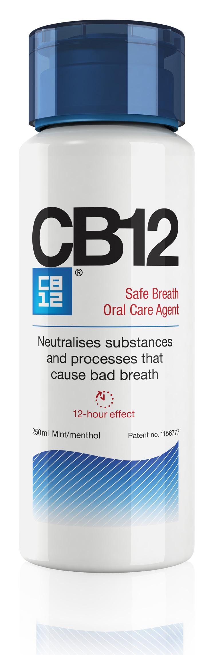 CB12 prevents bad breath CB12 is a patented product that neutralises and prevents the formation of the substances that cause bad breath.