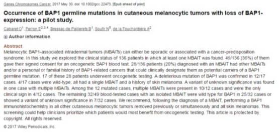 Multiple basal cell carcinomas These cancers arise at a younger age Maybe other
