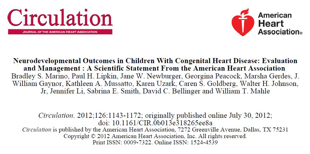 Among pediatric patients with complex CHD, there is a distinctive pattern of neurodevelopmental and behavioral impairment characterized by mild cognitive impairment, impaired social interaction, and