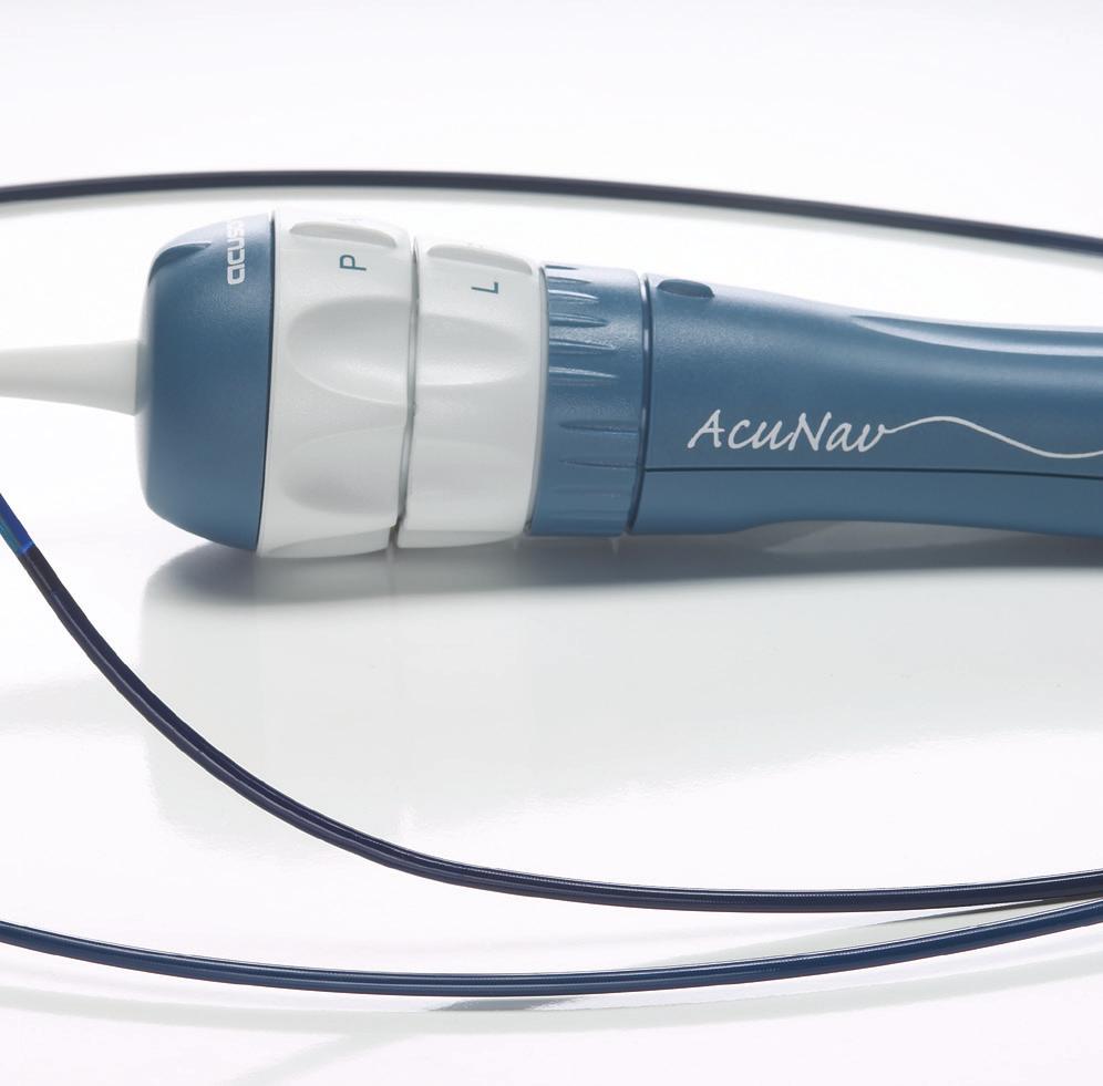 7 mm diameter) 90 cm insertable length Sterile, single-use advanced miniaturization ACUSON AcuNav ultrasound catheter family Reusable SwiftLink catheter connector Four-way steering in two planes: 160