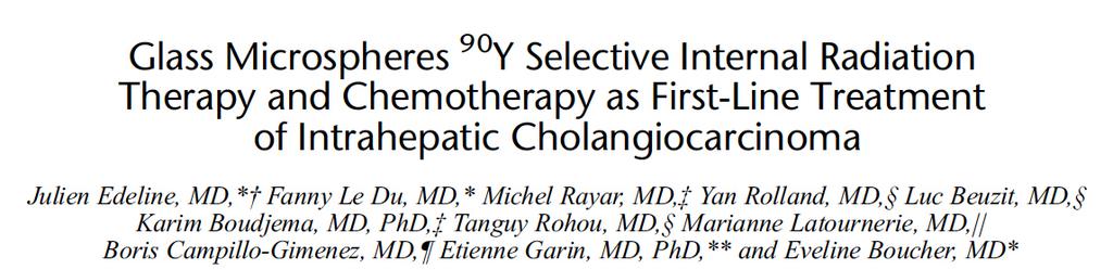 Y-90 Comprehensive Showed that SIRT combined chemotherapy promising of strategy as first-line for90yreview of thewith current studies andseems clinicala outcomes unresectable ICCstreatment treated