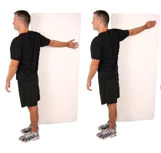 Try below horizontal, at horizontal, and above horizontal. Changing the angle will stretch the top, middle, and bottom of the pectoralis major muscle.