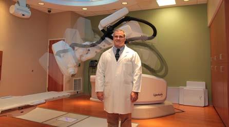 This technology utilizes real-time tracking, Pablo says. If the patient or the tumor itself moves slightly, the CyberKnife can see where things are moving and correct for that motion.