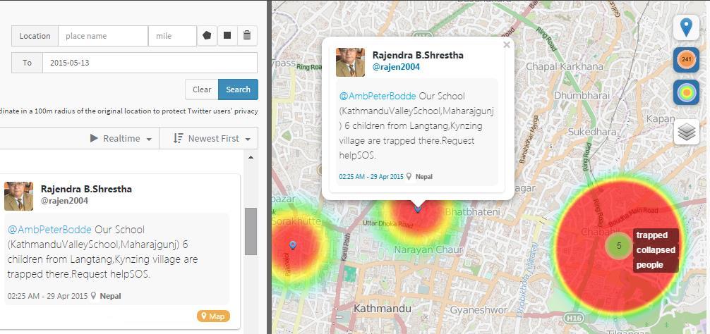 Monitoring Emergency Responses and Rescue Efforts How to find out critical information from thousands of tweets?