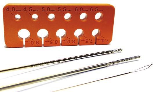 ACCESSORY INSTRUMENTATION Universal Tenodesis Procedure Pack Disposable kit that contains instruments needed to aid in bone tunnel and soft tissue preparation. 1 Soft Tissue Sizer 2 2.
