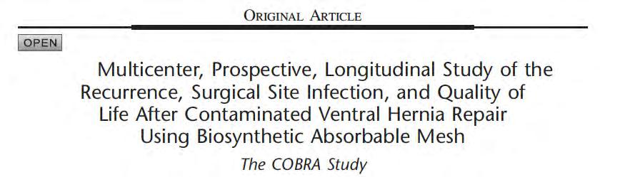 In this prospective longitudinal study, biosynthetic, absorbable mesh showed efficacy in terms of long-term recurrence and quality of life for complex