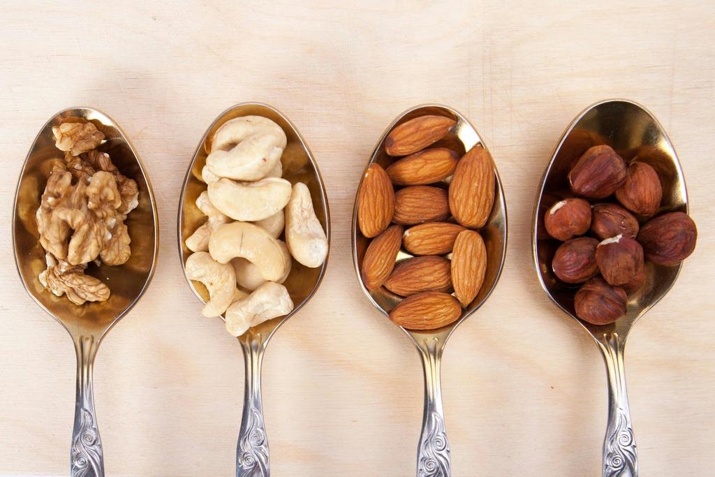5. Nuts and Nut Butters Nuts are a good source of protein, fat, and fiber. They are definitely the best snack to have on hand for the hunger pangs that hit between meals. Nut butters can do the same.