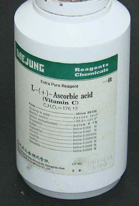 3) Ascorbic acid solution Prepare 100 ml solution