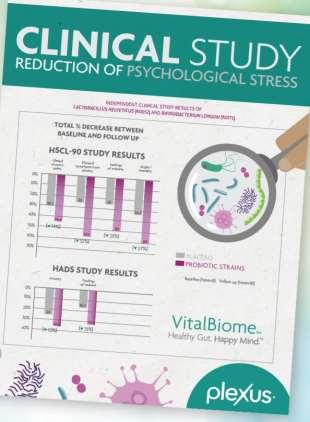 PLEXUS VitalBiome VitalBiome is a revolutionary probiotic with clinically-demonstrated ingredients that help improve your health and your mood!