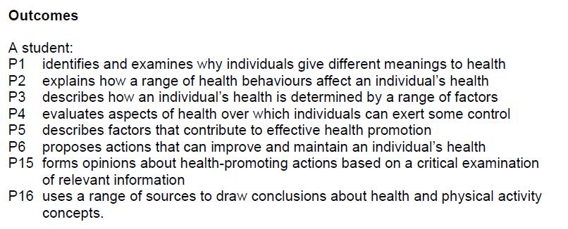 PDHPE: STAGE 6 PRELIMINARY COURSE Preliminary HSC Core 1: BETTER HEALTH FOR INDIVIDUALS FOCUS QUESTION 1: What does health mean to individuals?